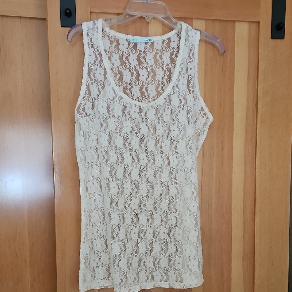 Maurices Lace Cream Tank Top